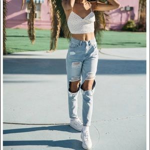 RSQ Distressed‎ Blow Out Light Wash Women’s Jeans sz 26 / 3